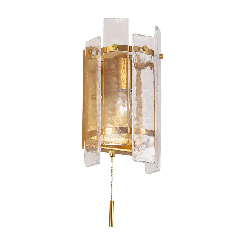 1-flammige Glam-Wandleuchte aus gestreiftem Kunstglas