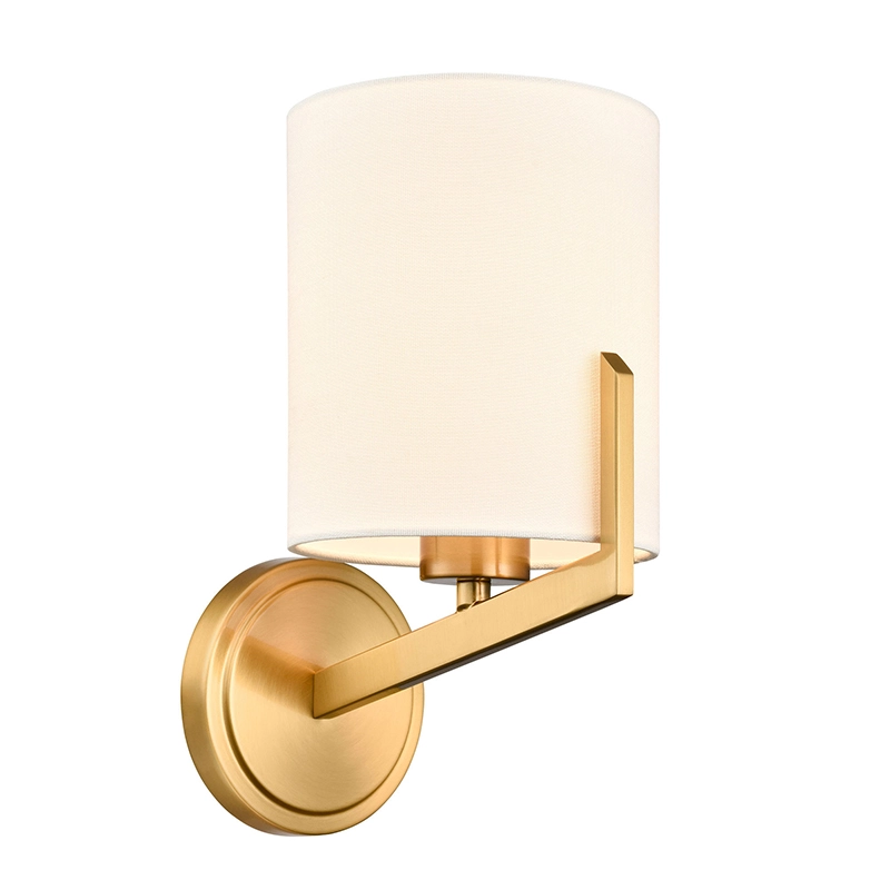 Moderne Wandleuchte aus satiniertem Messing mit 1 Licht
