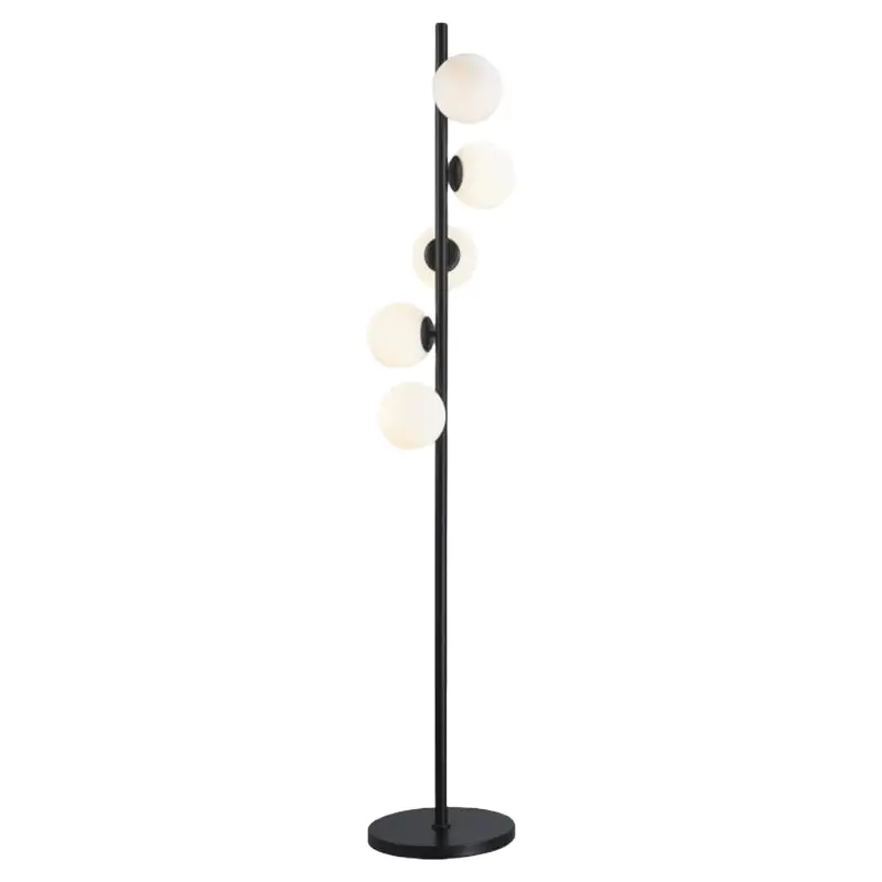 Moderne Stehlampe in Kugelform aus Milchglas