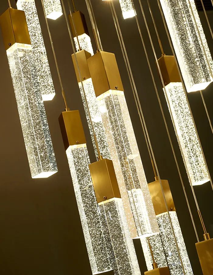 Gold Modern Crystal Chandelier For Staircase
