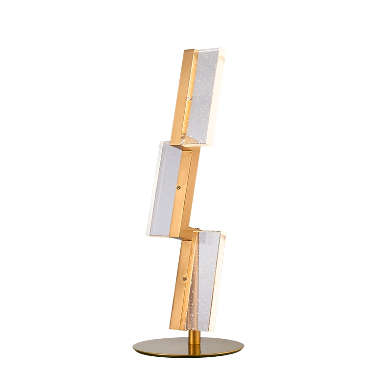 LED-Tischlampe aus klarem Blasenkristall