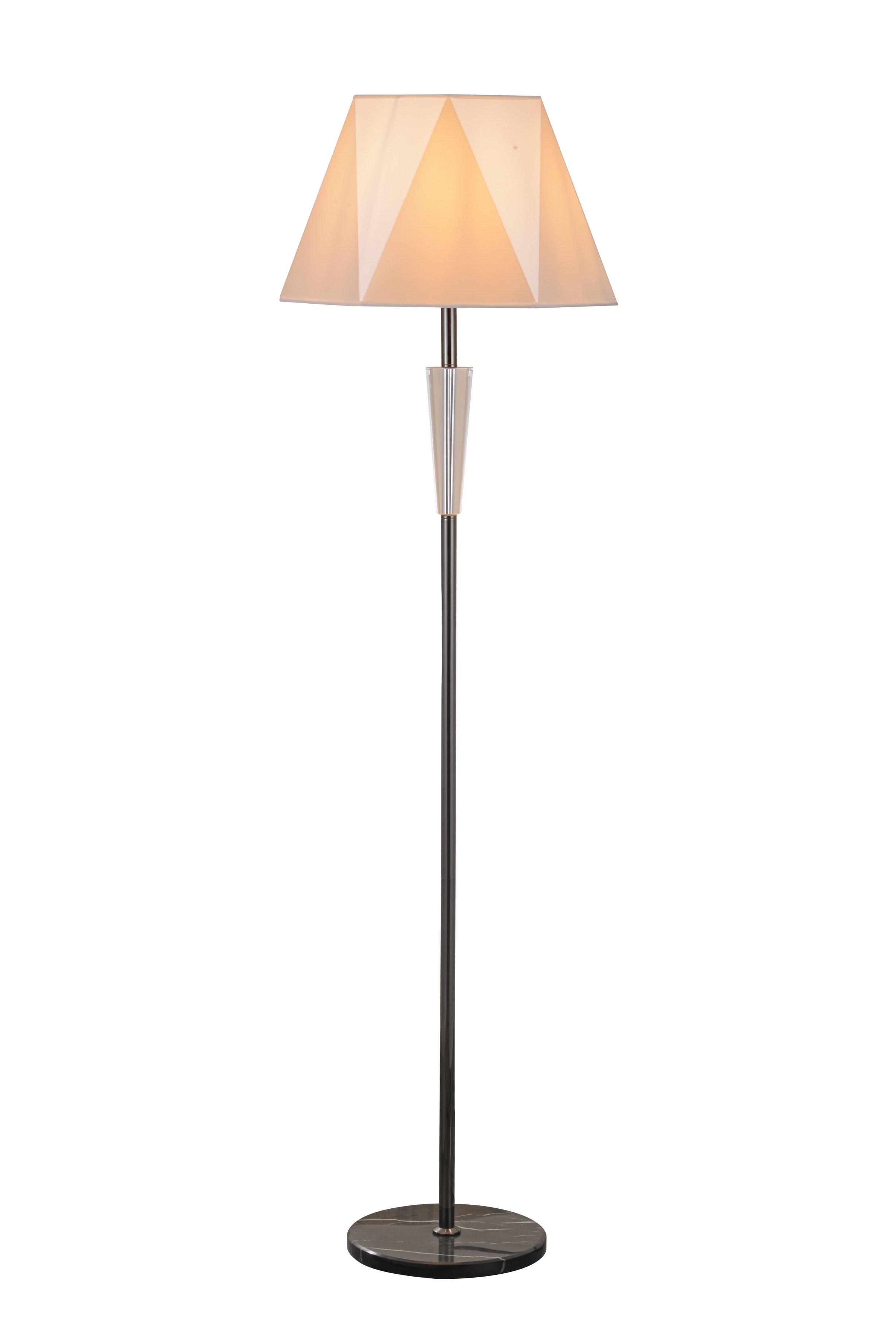 Moderne Stehlampe mit Kristallakzent