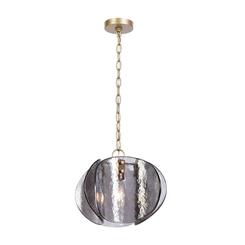 Moderne einzelne Pendelleuchte aus rauchgrauem Glas