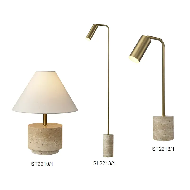 Travertin-Stehlampe